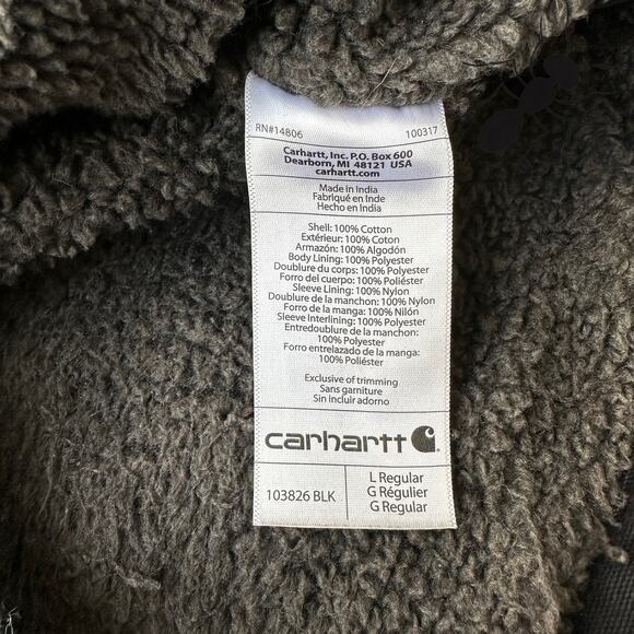 Vintage Y2K Carhartt black Sherpa lined work wear jacket - Picture 5 of 9